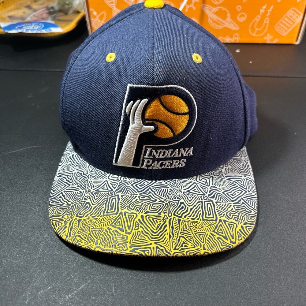 Mitchell & Ness Navy and Yellow Indiana Pacers Hat